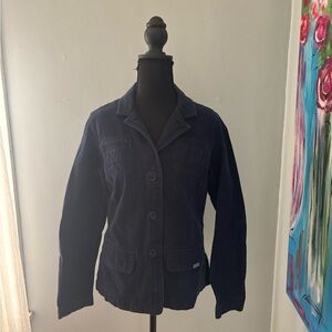 American eagle outfitters women's M navy blue long sleeve button jacket blazer